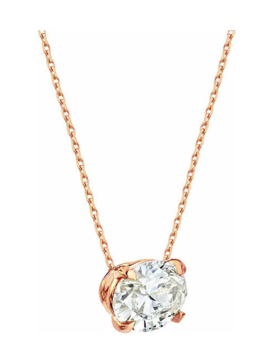 Petra Necklace from Rose Gold 14K with Zircon