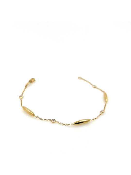 CHrysolithos Bracelet Chain made of Gold 14K with Zircon