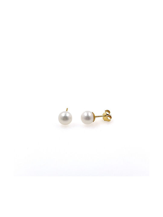 CHrysolithos Earrings made of Gold 14K with Pearls