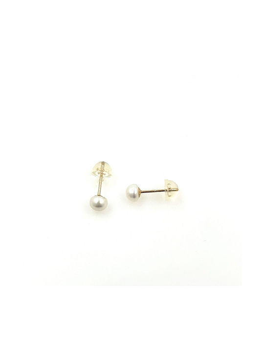 CHrysolithos Earrings made of Gold 14K with Pearls