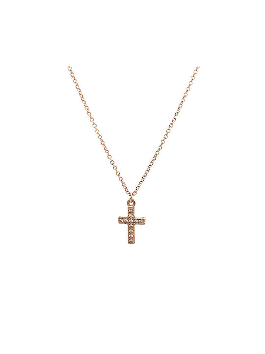 Rose Gold Cross 9K with Chain