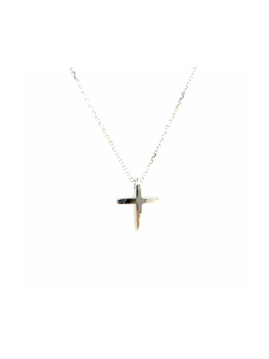 White Gold Cross 14K with Chain