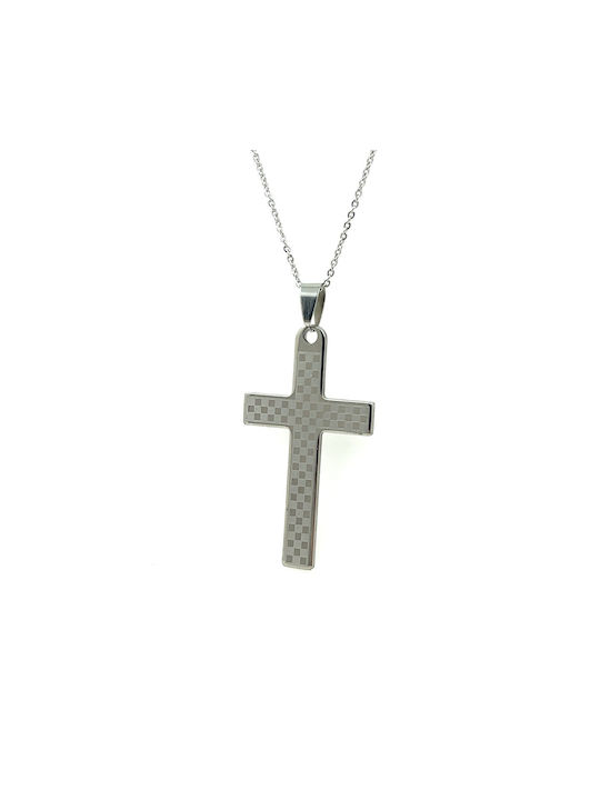 Men's Cross from Steel with Chain