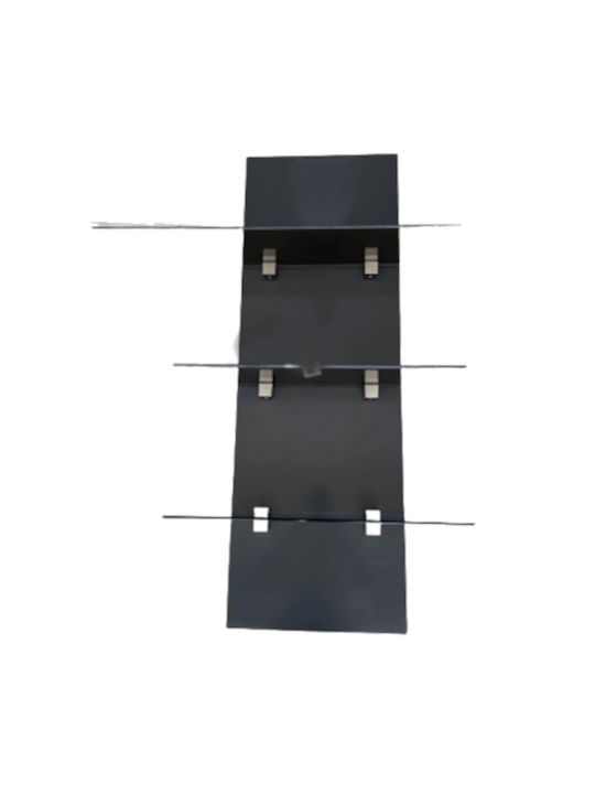 Raft Perete cu LED Negru 80x20x20cm