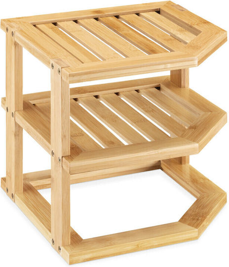 Ъглово Кафяво Стенно Рафт 25.5x25.5x24см