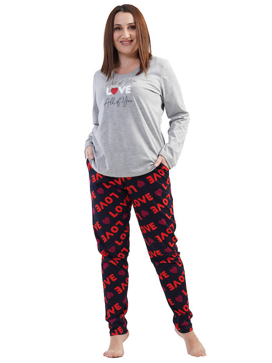 Vienetta Secret Winter Women's Pyjama Set Gray