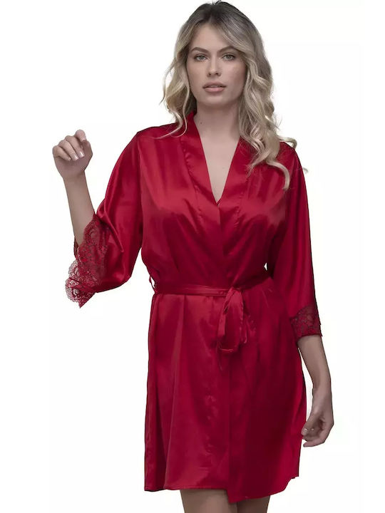 Bonatti Winter Women's Satin Robe Red Elia Ng23