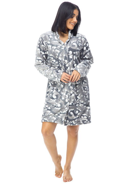 Koyote Winter Women's Fleece Robe Gray