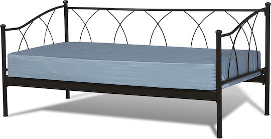 Glamour Einzelbett mit Matratze 90x200cm Schwarz Glamour Einzelbett mit Matratze 90x200cm Schwarz