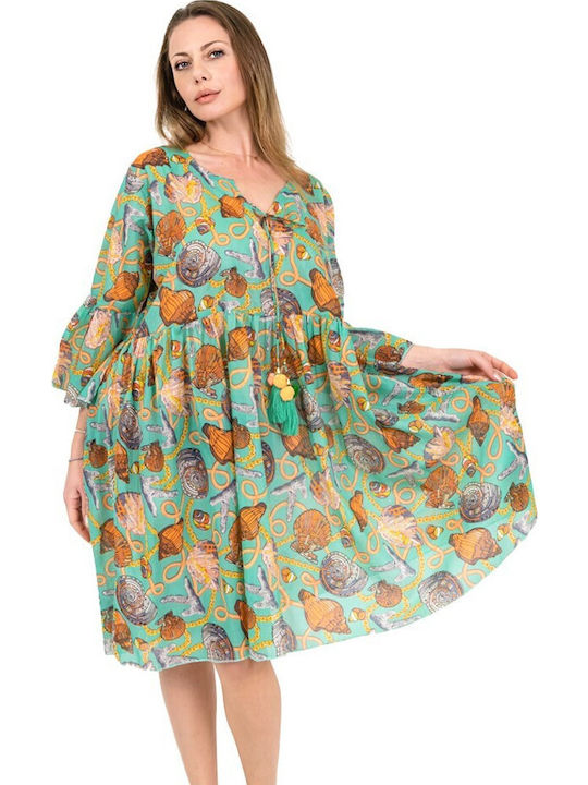 Aquablue Women's Maxi Caftan Beachwear Green