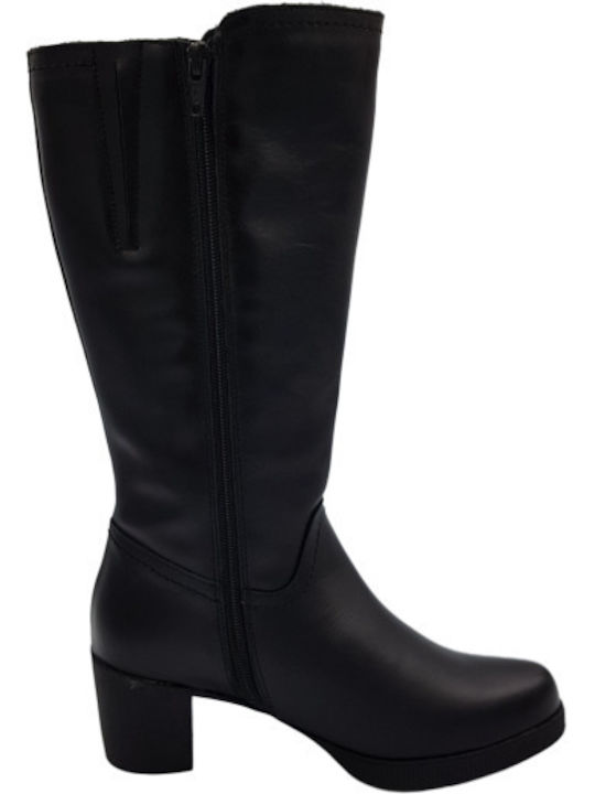 Yokono Leder Damenstiefel Schwarz