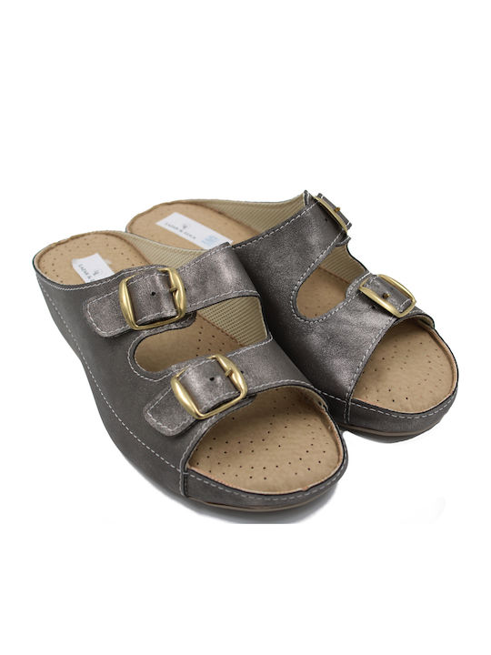 Women's Flat Sandals Anatomic in Gray Color