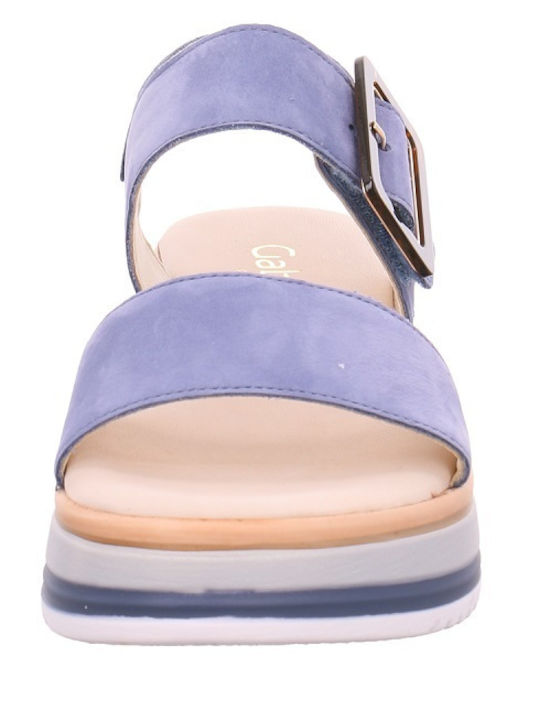 Gabor Anatomic Women's Ankle Strap Platforms Light Blue