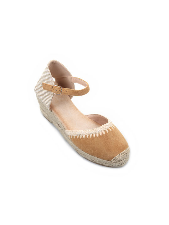 Fshoes Platforme dama în stil espadrile Tabac maro