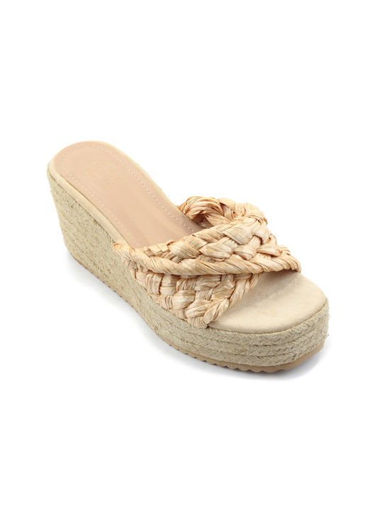 Fshoes Damenplattformen Beige