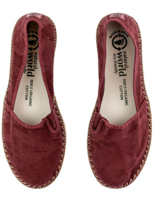 Natural World Stoff Damen Espadrilles in Burgundisch Farbe