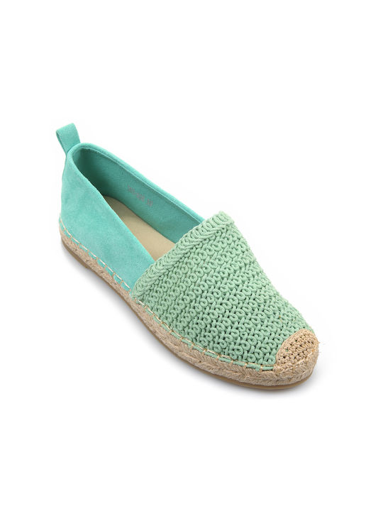 Fshoes Wildleder Damen Espadrilles in Grün Farbe