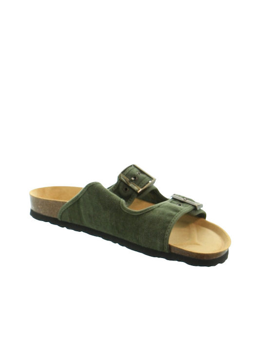 Natural World Canvas Bio Men's Sandals Green