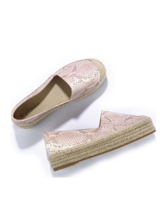 Stoff Damen Espadrilles in Rosa Farbe
