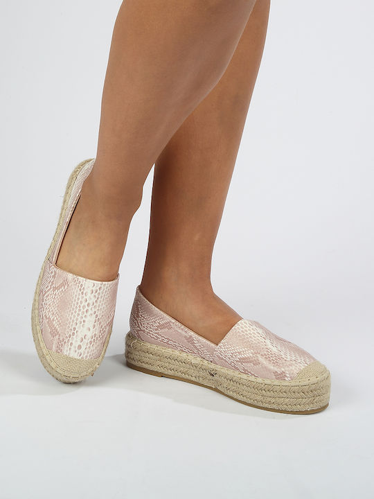 Stoff Damen Espadrilles in Rosa Farbe