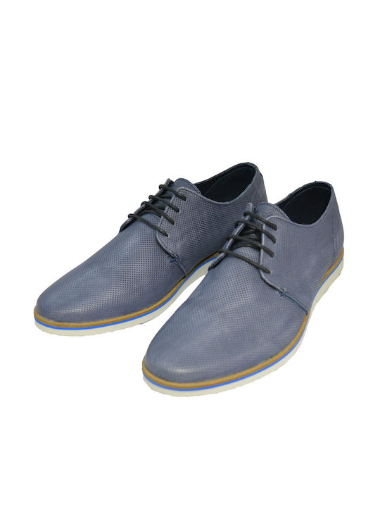 Devergo Men's Leather Casual Shoes Blue