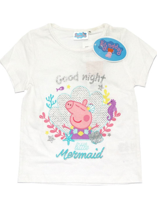 Peppa Pig Παιδική Πιτζάμα Καλοκαιρινή Λευκή