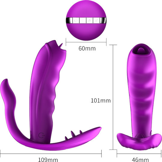 Kinksters Πρωκτική Σφήνα με Δυνατότητα Ασύρματης Λειτουργίας και Δόνηση Μωβ