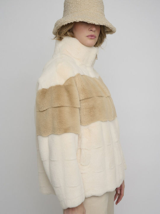 Women's Short Fur Beige