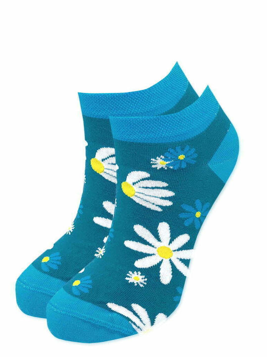Axidwear Daisies Socks Light Blue