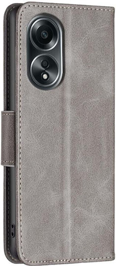 Lambskin Texture Портмоне Сив (Oppo A98)