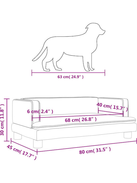vidaXL Sofa Hundebett Braun 80x45cm.