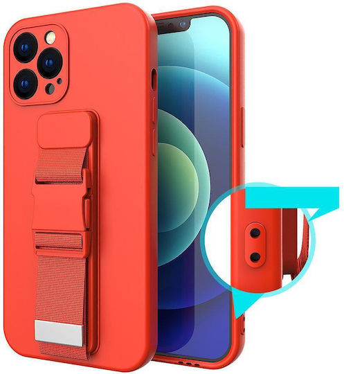 Rope Back Cover Σιλικόνης με Λουράκι Μαύρο (Redmi Note 11 Pro)