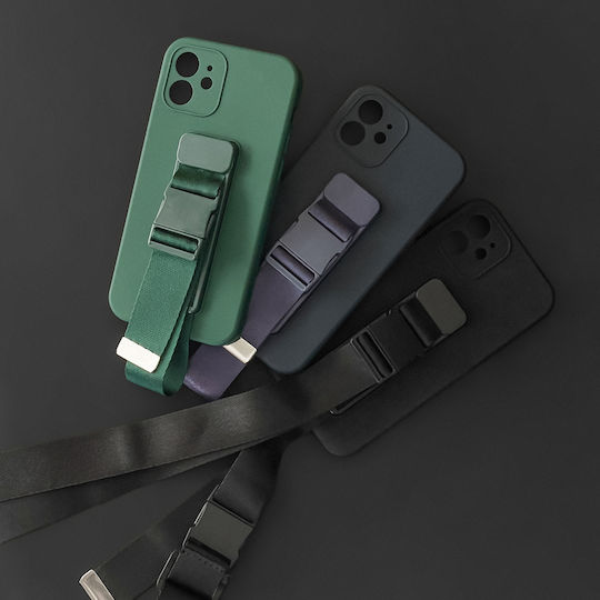 Rope Back Cover Silicone 1mm with Strap Red (Redmi 9)