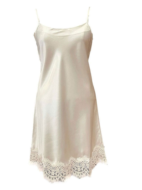 Jeannette Lingerie Summer Satin Women's Nightdress White