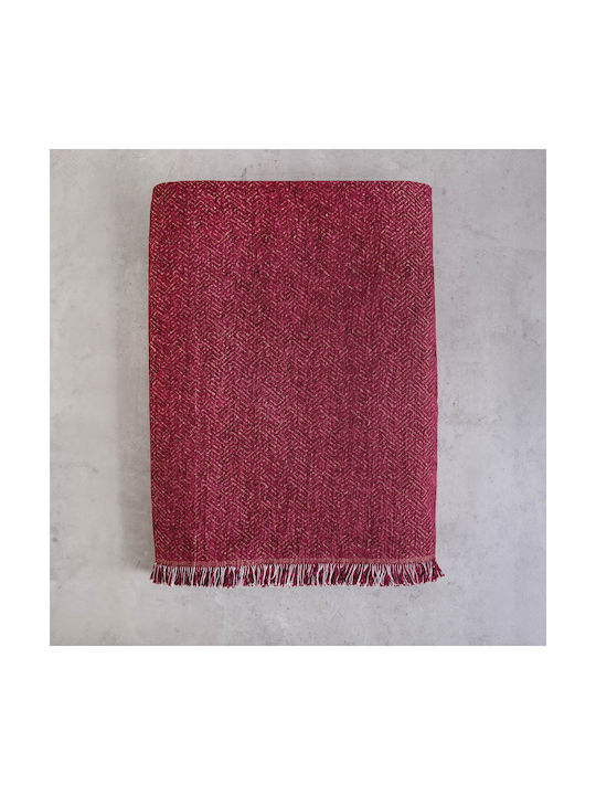 Rythmos Dekorativer Kissenbezug Avida aus 100% Baumwolle Burgundisch 40x40cm