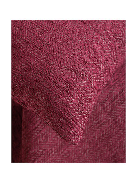 Rythmos Dekorativer Kissenbezug Avida aus 100% Baumwolle Burgundisch 40x40cm