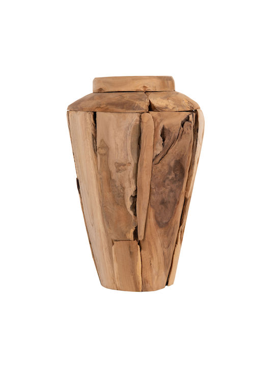 HomeMarkt Διακοσμητικό Βάζο Ξύλινο Zenia Κίτρινο Φ20xΥ40cm