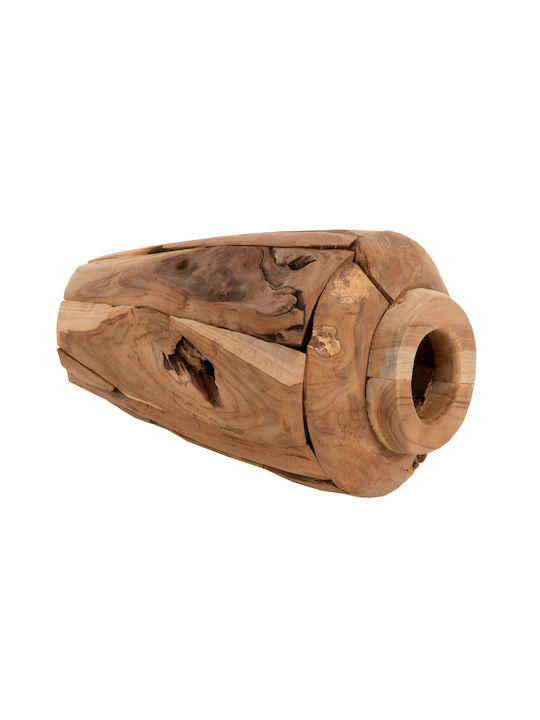 HomeMarkt Διακοσμητικό Βάζο Ξύλινο Zenia Κίτρινο Φ20xΥ40cm
