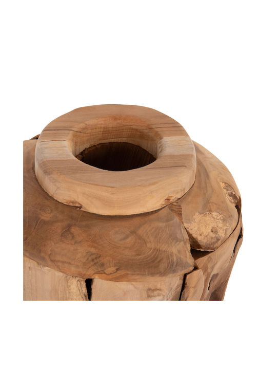 HomeMarkt Διακοσμητικό Βάζο Ξύλινο Zenia Κίτρινο Φ20xΥ40cm