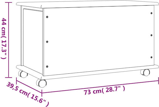 vidaXL Διακοσμητικό Μπαούλο Ξύλινο Λευκό 73x39.5x44εκ.