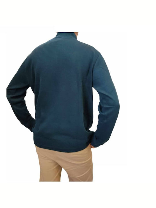 Visconti Men's Long Sleeve Sweater with Zipper Petrol Blue