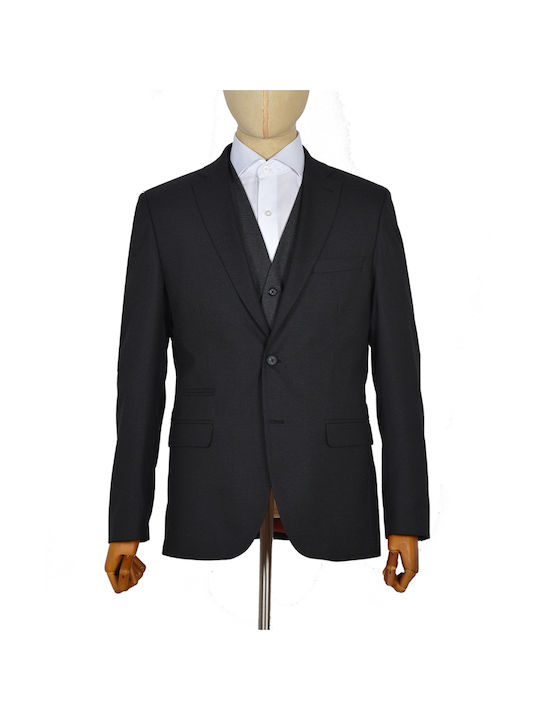 Makis Tselios Fashion Men's Suit with Vest Black