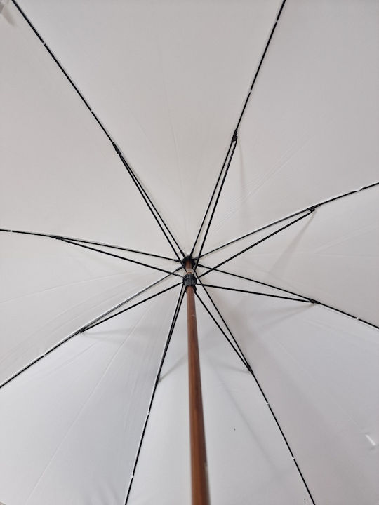 Chanos Umbrelă de ploaie cu baston de mers pe jos Albă