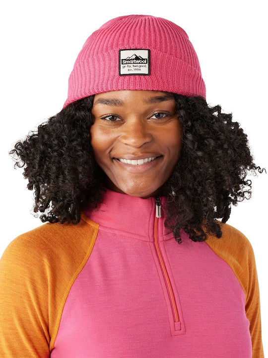 Beanie Unisex Σκούφος Πλεκτός σε Ροζ χρώμα