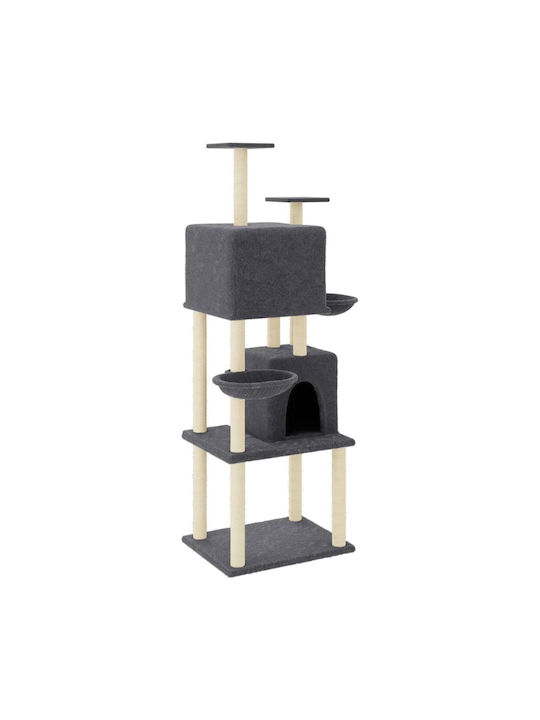 vidaXL Scratching Post Cat Trees Gray 103.5x90x180cm