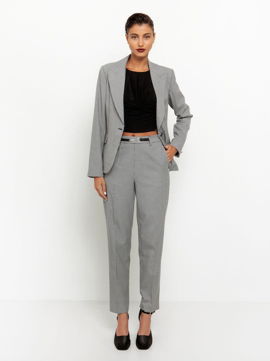 Toi&Moi Women's Fabric Trousers Gray