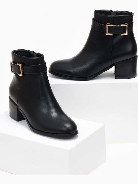 Women's Ankle Boots with Medium Heel Black