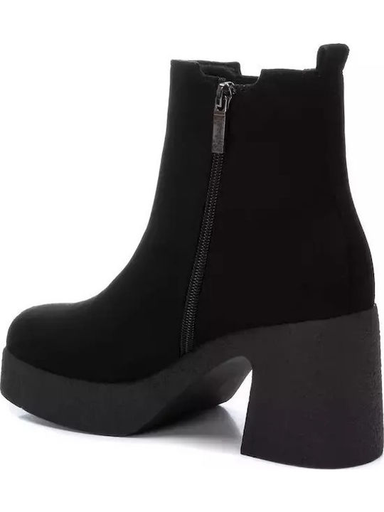 Wildleder Stiefeletten Damen Schwarz