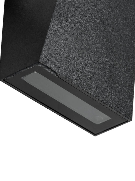 GloboStar Triande Wall-Mounted Outdoor Ceiling Lamp LED IP65 10W with Cool White Light Double Beam 8.5x8.5x20cm