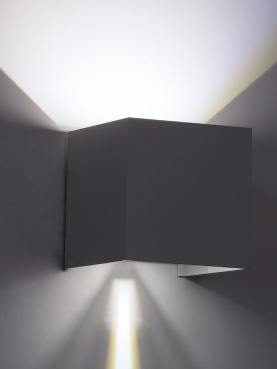 GloboStar Axis-s Wall-Mounted Outdoor Ceiling Lamp LED IP65 10W with Cool White Light Double Beam 10x10x10cm